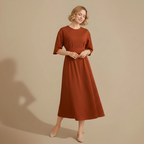Dames elegante jurk met relaxte pasvorm