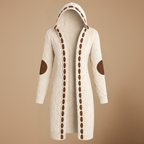 Oversized lange gebreide vestjas met capuchon voor dames Jelle Jora Mode