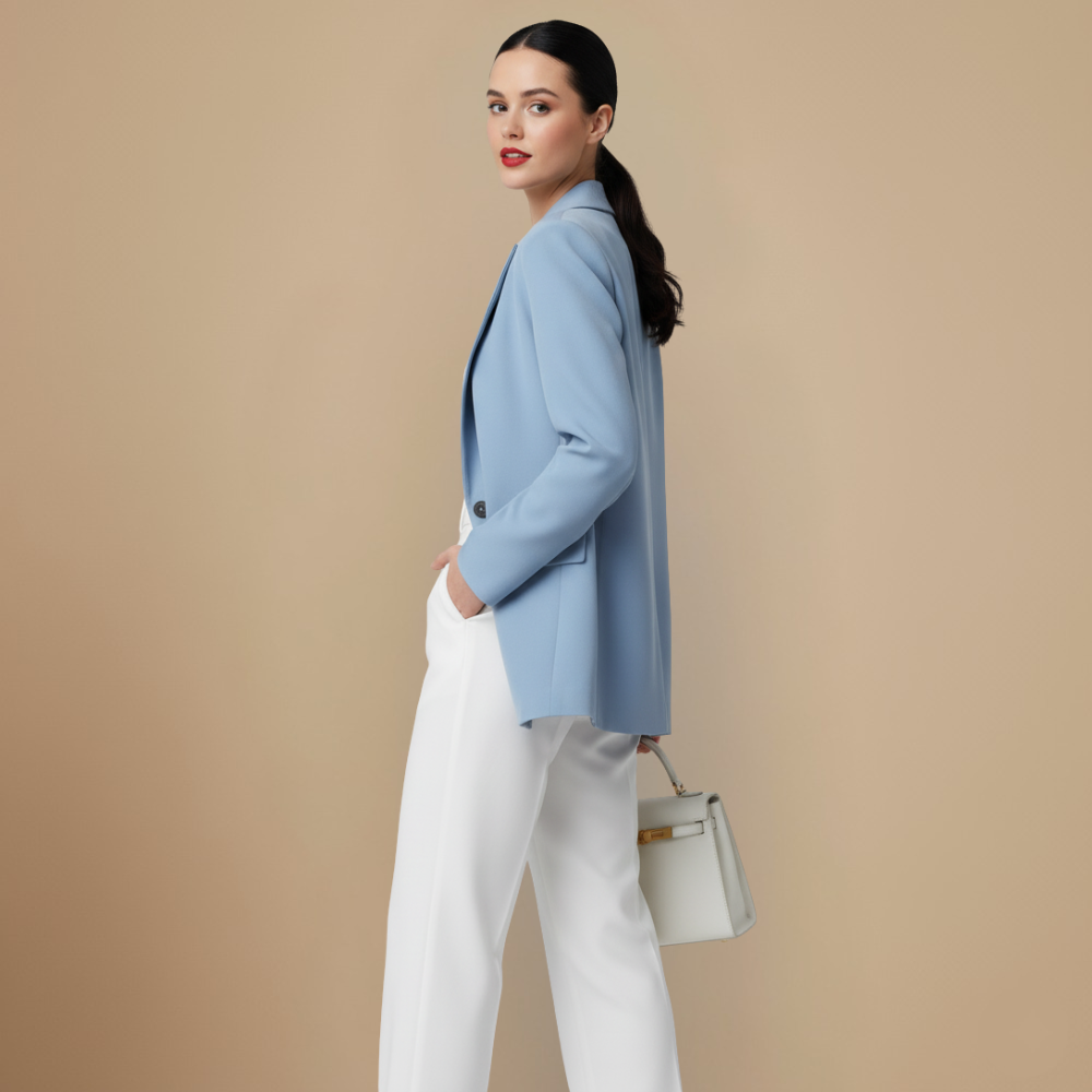 Vintage Jasje met Gekerfde Kraag en Zak Jelle Jora Mode