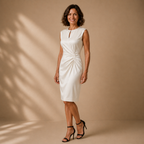 Dames casual gedrapeerde mouwloze midi-jurk Jelle Jora Mode