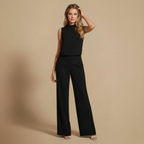 Elegante Mouwloze Jumpsuit met Wijde Pijpen Jelle Jora Mode