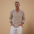 Heren casual T-shirt met lange mouwen voor de zomer Jelle Jora Mode