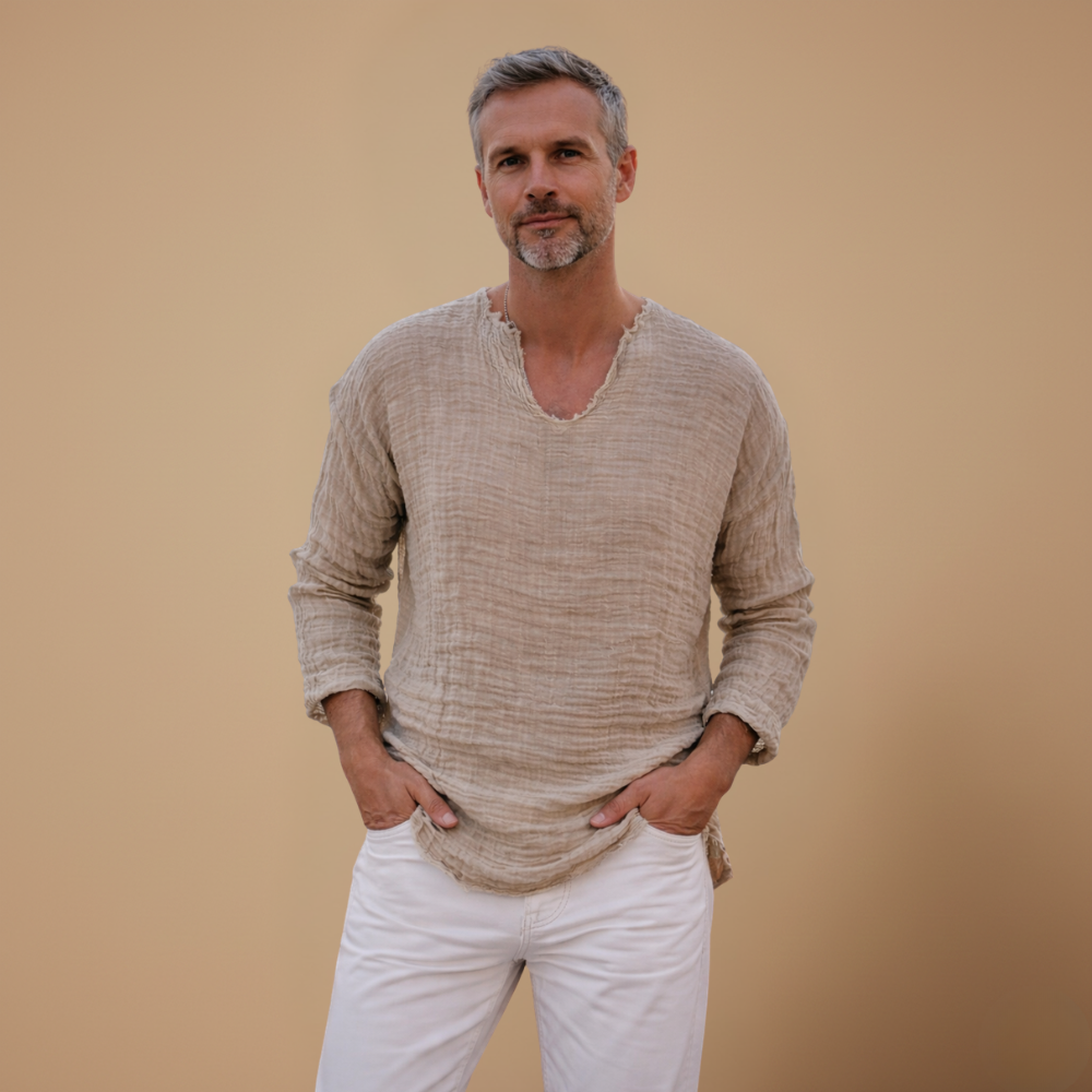Heren casual T-shirt met lange mouwen voor de zomer Jelle Jora Mode