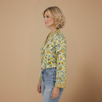 Dames casual boho bloemenblouse met uitlopende mouwen Jelle Jora Mode