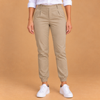 Dames joggingbroek hoge taille slim fit met omslag Jelle Jora Mode