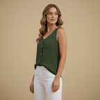 Mouwloze zomerse vesttop met knopen Jelle Jora Mode