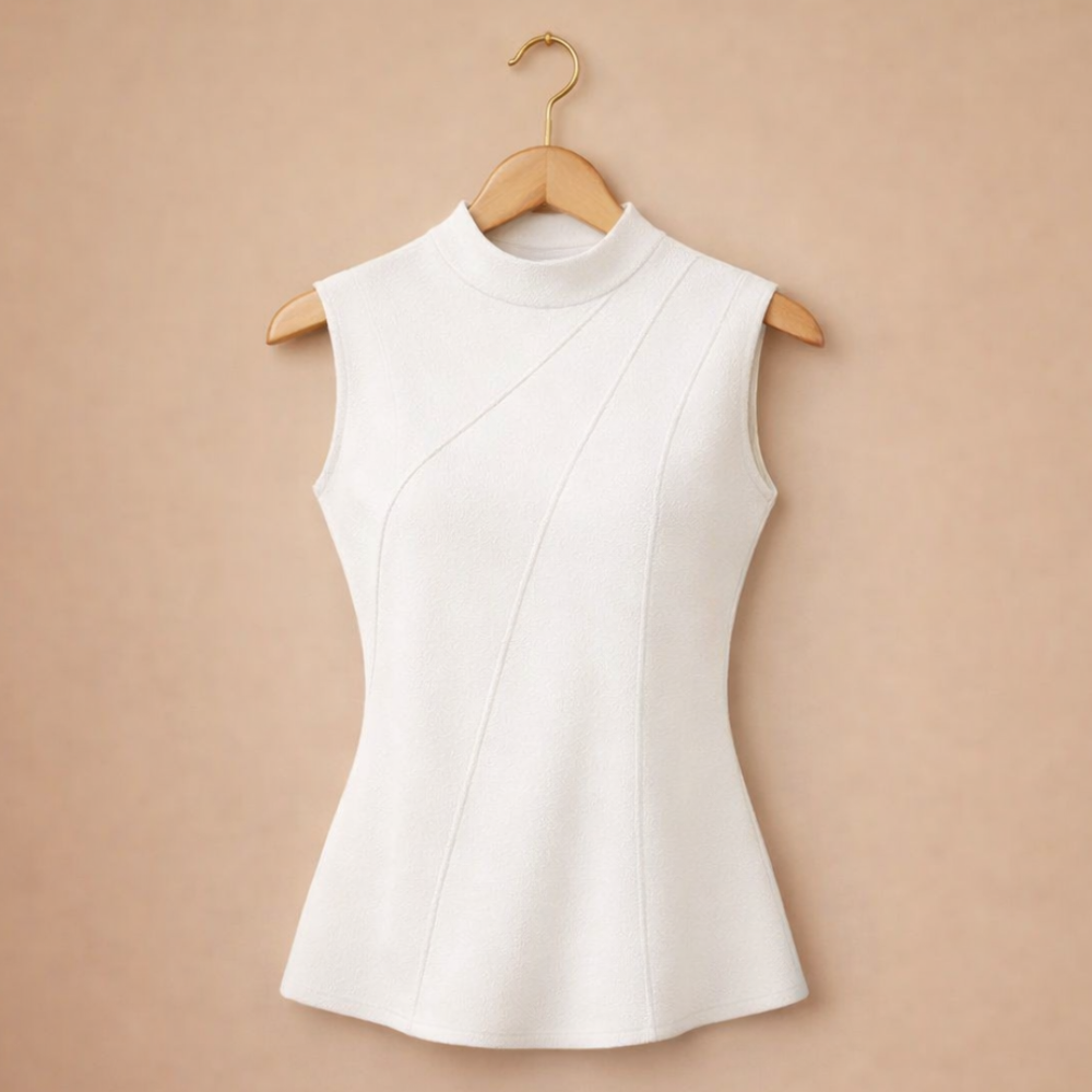 Elegante effen mouwloze top met ronde hals Jelle Jora Mode