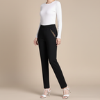 Denim elastische taille slim fit rechte broek Jelle Jora Mode