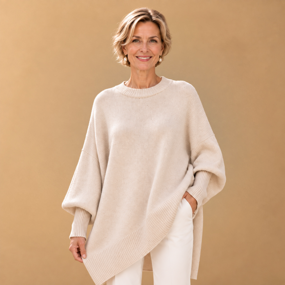 Dames oversized trui met ronde hals Jelle Jora Mode