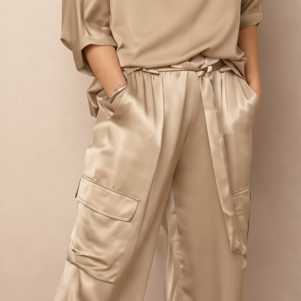 Dames relaxte set – top met lange mouwen en losse broek Jelle Jora Mode