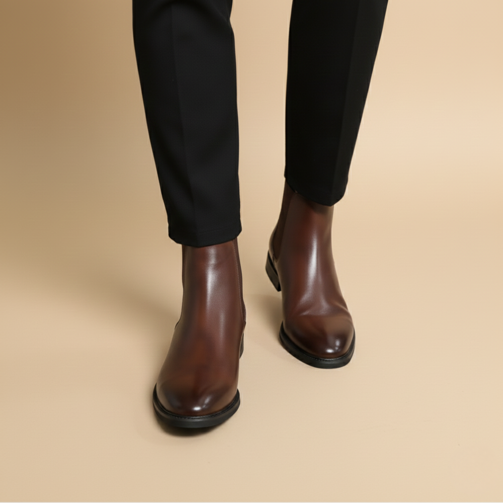 Klassieke leren Chelsea-laarzen voor heren Jelle Jora Mode