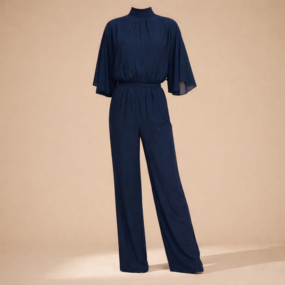 Hoge hals vloeiende jumpsuit voor dames Jelle Jora Mode