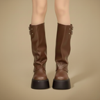 Lange winterlaarzen met plateauzool voor dames Jelle Jora Mode