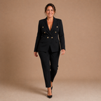 Dames elegant pak met broek en dubbele rij knopen Jelle Jora Mode
