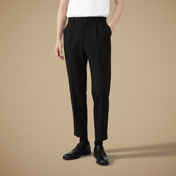 Slim fit taps toelopende enkellange herenbroek Jelle Jora Mode