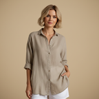 Casual overshirt met lange mouwen en effen kleur Jelle Jora Mode