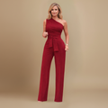Dames jumpsuit met één schouder en ceintuur in de taille Jelle Jora Mode