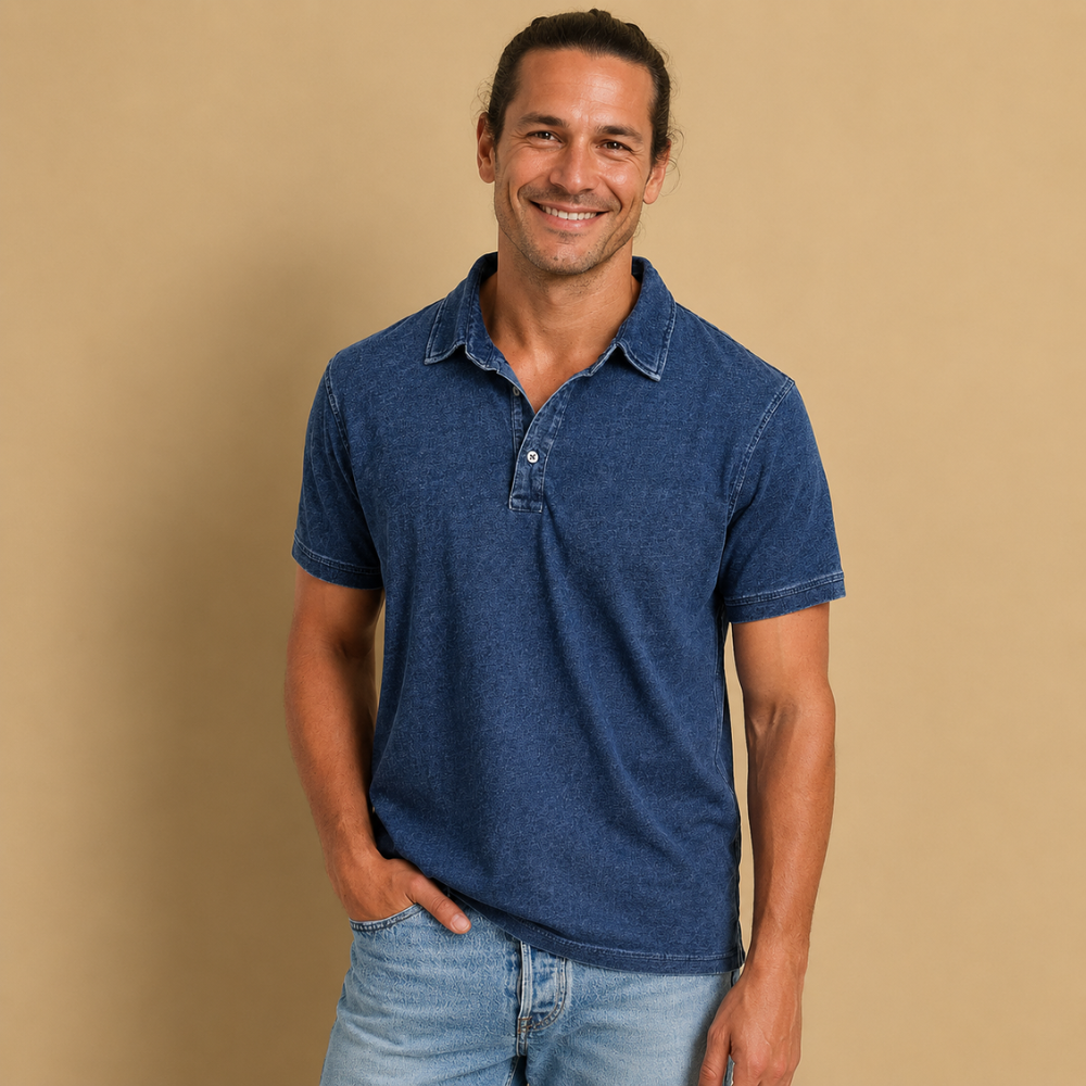 Heren klassiek polo-shirt met korte mouwen en polokraag Jelle Jora Mode