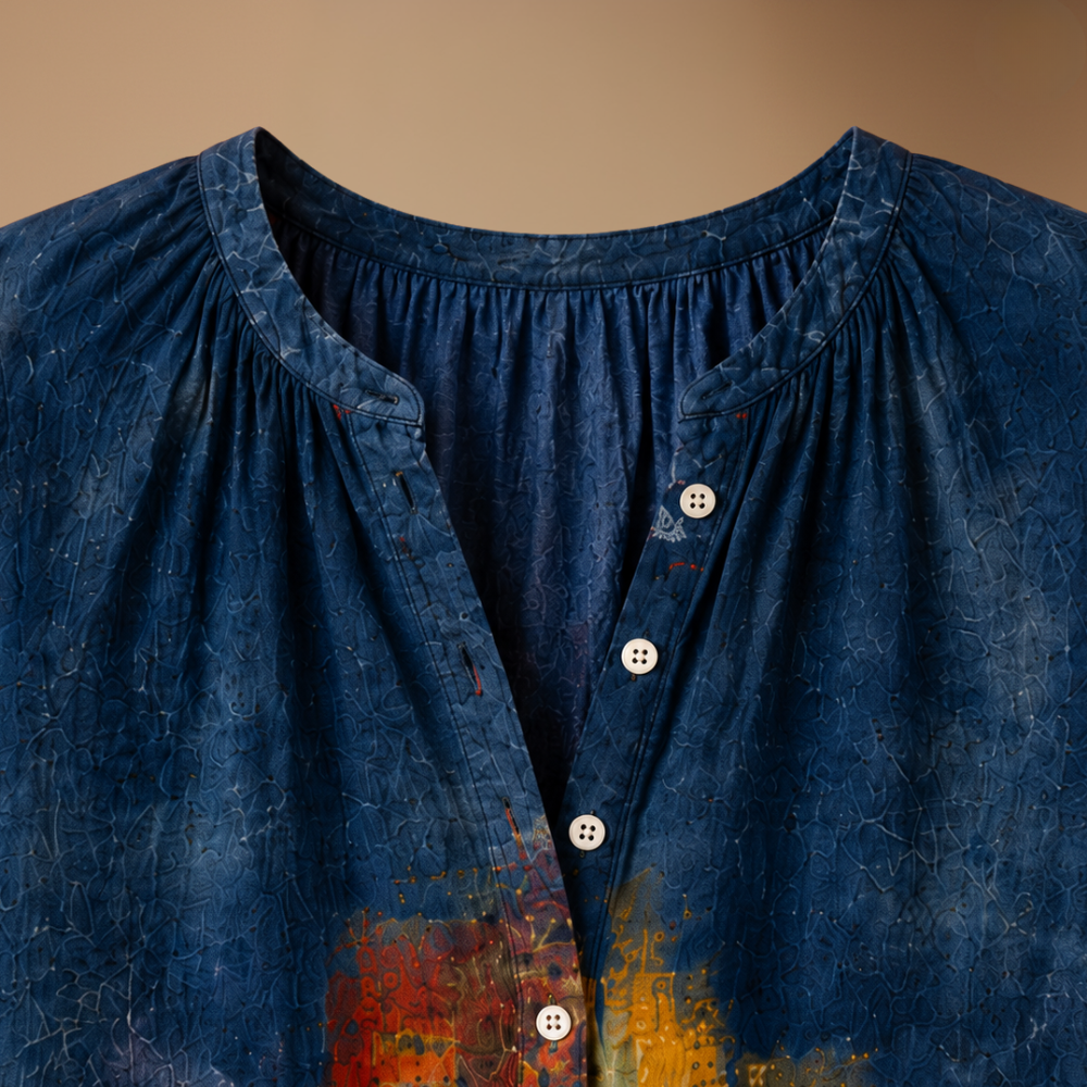 Dames casual blouse met halflange mouwen en knoopsluiting Jelle Jora Mode