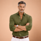 Heren slim fit overhemd met lange mouwen en knopen Jelle Jora Mode