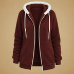 Losvallende fleece jas met capuchon voor dames Jelle Jora Mode