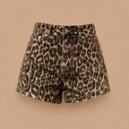 Dames denimshort met luipaardprint Jelle Jora Mode