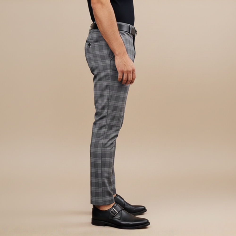 Casual geruite broek met rechte pijpen voor heren Jelle Jora Mode