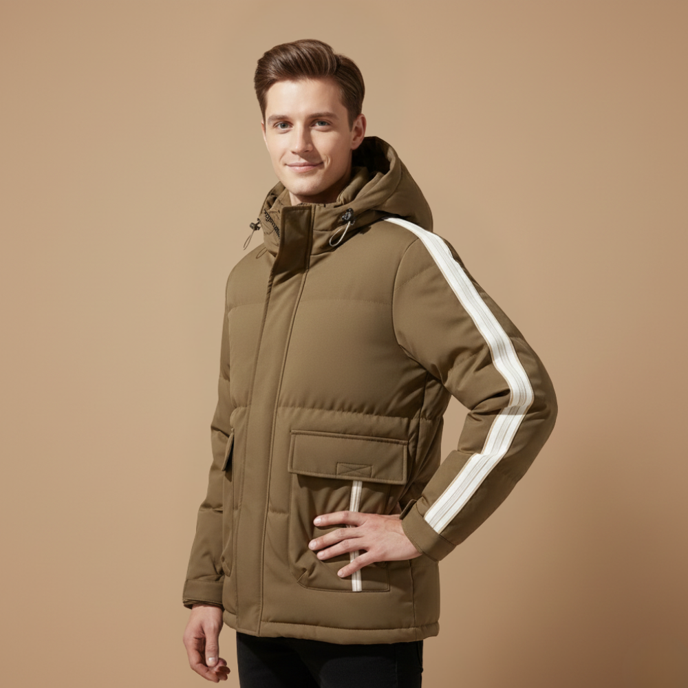 Heren winterjas met capuchon en losse pasvorm&nbsp; Jelle Jora Mode