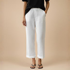 Casual broek met wijde pijpen en knoopsluiting voor dames Jelle Jora Mode