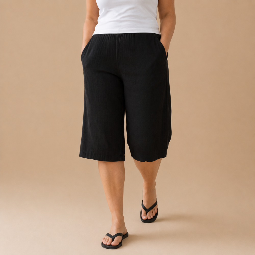 Dames bermudashorts met elastische tailleband Jelle Jora Mode