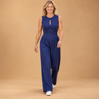 Dames gestreepte jumpsuit met wijde pijpen Jelle Jora Mode