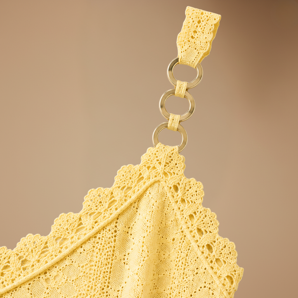 Damesblouse met spaghettibandjes en kanten rand Jelle Jora Mode
