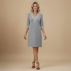 Elegante katoenen linnen zomerjurk met V-hals Jelle Jora Mode