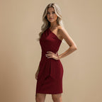 Elegante bodycon-jurk met één schouder en onregelmatige zoom Jelle Jora Mode