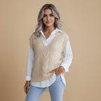 Leuke V-hals gebreide vest Jelle Jora Mode