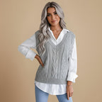 Leuke V-hals gebreide vest Jelle Jora Mode