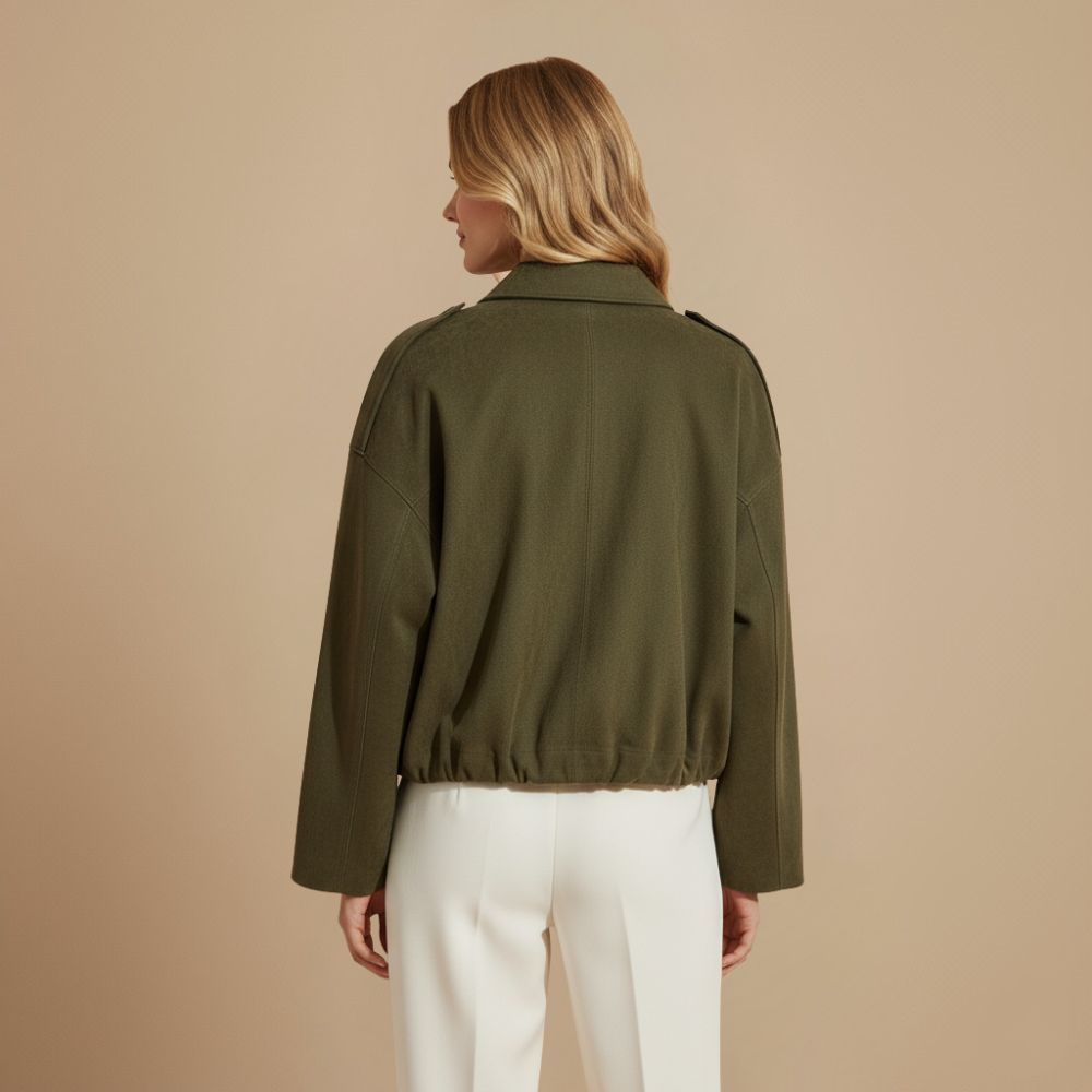 Elegante jas met schouderbanden van imitatiesuède Jelle Jora Mode