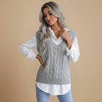 Leuke V-hals gebreide vest Jelle Jora Mode