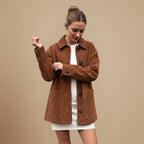 Vintage bruin jasje met revers en enkele knoopsluiting Jelle Jora Mode
