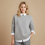 Zachte gebreide damespullover met ronde hals Jelle Jora Mode