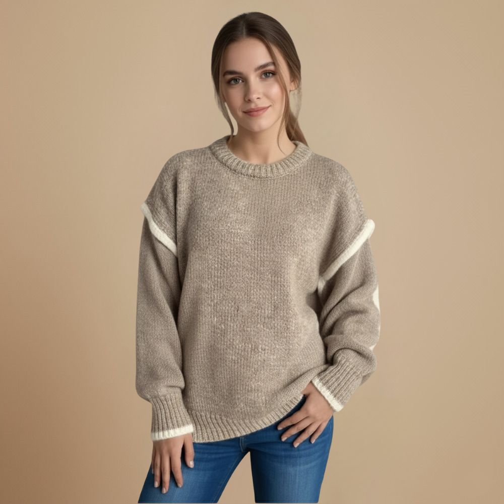 Dikke pullover met ronde hals Jelle Jora Mode