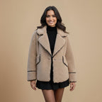 Dames Losvallend winterjack met revers Jelle Jora Mode