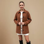 Vintage bruin jasje met revers en enkele knoopsluiting Jelle Jora Mode