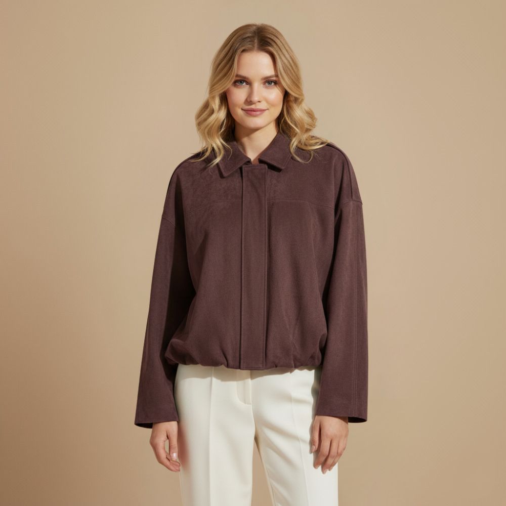 Elegante jas met schouderbanden van imitatiesuède Jelle Jora Mode