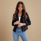 Dames Leren Jas Met Meerdere Zakjes Jelle Jora Mode