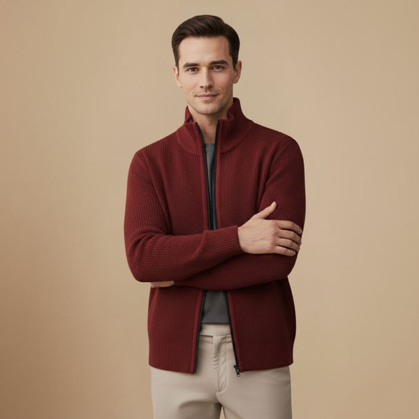 Casual Dikke Sweater met Rits voor Heren Jelle Jora Mode