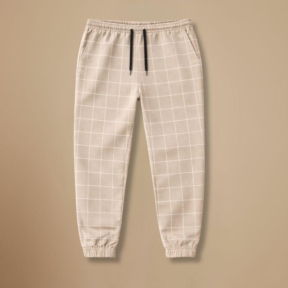 Heren joggingbroek met ruitjesmotief slim fit voor dagelijks comfort Jelle Jora Mode