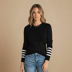 Gestreepte gebreide trui met lange mouwen Jelle Jora Mode