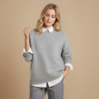 Zachte gebreide damespullover met ronde hals Jelle Jora Mode