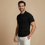 Heren Slim Fit Gebreid Polo T-Shirt Jelle Jora Mode